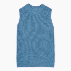 Изображение товара Жилет Amarobaby KNIT Long AB-OD21-KNITL10/19-122 для девочек, цвет голубой, размер 122