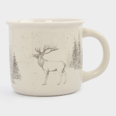 Изображение товара Кружка ANNA LAFARG Maral grey Олень в лесу 370 мл, фарфор, бело-серый (ANLAF-EL2201-6)