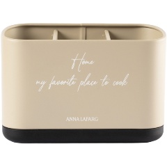 Изображение товара Подставка ANNA LAFARG Retro для кухонных принадлежностей, 19х13 см, 3 отделения, металл/пластик, бежевый (ANLAF-W7591CP)