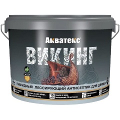 Изображение товара Антисептик для дерева Акватекс Викинг 65090, лессирующий, полуматовый, 9 л, белый