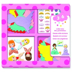 Изображение товара Набор для творчества DJECO Аппликация из ткани Принцессы для детей 3+