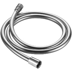 Изображение товара Душевой шланг AQUAME AQM1502CR ПВХ, 1500 мм, с латунными коническими гайками и защитой от перекручивания, хром