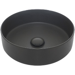 Изображение товара Раковина накладная AQUAME AQM5012 круглая, цвет темно-серый матовый. 355x355x120