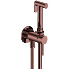 Изображение товара Готовый комплект гигиенического душа AQUAME AQM6217BC Siena (скрытый монтаж, латунная лейка), медь шлифованная