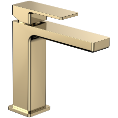 Изображение товара Смеситель для раковины AQUAME AQM6810GG Savona 125мм, гладкий, подводка ?", золото