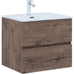 Изображение товара Тумба под раковину AQUANET Алвита new 60 с ящиками дуб веллингтон табак