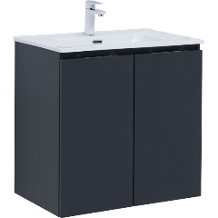 Изображение товара Тумба под раковину AQUANET Алвита new 70 подвесная с двумя дверцами антрацит