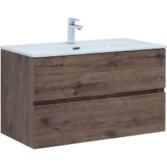 Изображение товара Тумба под раковину AQUANET Алвита new 90 цв дуб веллингтон табак