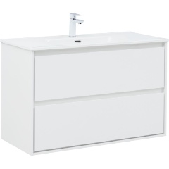 Изображение товара Тумба под раковину AQUANET Милан 100 белый глянец