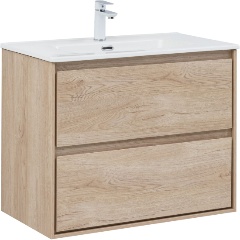 Изображение товара Тумба под раковину AQUANET Милан 80 цв. дуб светлый (336384)