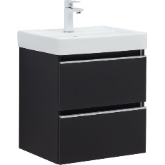Изображение товара Тумба под раковину AQUANET Вега 50 2 ящ. цв.черный (329594)