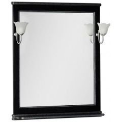 Изображение товара Зеркало Валенса от Aquanet 80 см черный краколет с эффектом состаривания