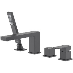 Изображение товара Смеситель на борт ванны AQUATEK AQ1648MB ЛИБРА на 4 отв., матовый черный