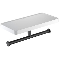 Изображение товара Бумагодержатель AQUATEK AQ4919MB ЕВРОПА двойной с полкой, матовый черный