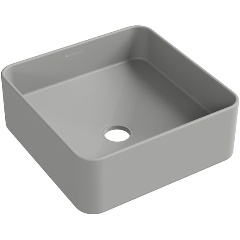Изображение товара Раковина накладная Aqueduto ESPIRAL квадратная 370*370, серый матовый