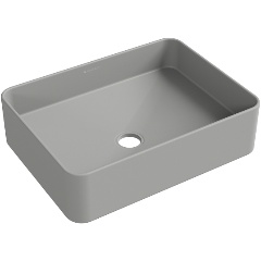 Изображение товара Раковина накладная Aqueduto ESPIRAL прямоугольная 370*500, серый матовый