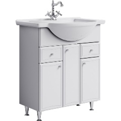 Изображение товара Тумба напольная AQWELLA BA0107K 75см для ванной комнаты, белая, Corsica