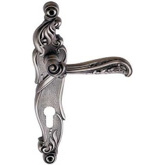 Изображение товара Ручка дверная на длинной планке ARCHIE GENESIS RIZO BL. SILVER (CL), под евроцилиндр, черн.серебро