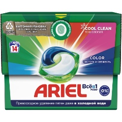 Изображение товара Капсулы для стирки Ariel Color 14 штук для цветного и белого белья