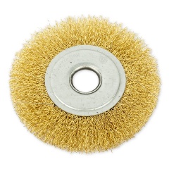 Изображение товара Щетка для УШМ ARNEZI плоская 125 мм, посадка 22.2 мм, латунированная проволока