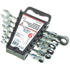 Изображение товара Набор комбинированных ключей ARNEZI R1030591 6 предметов трещотка шарнирные