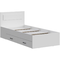 Изображение товара Кровать АРНИКА МЕБЕЛЬ одинарная с ящиками Бали, Белый шагрень