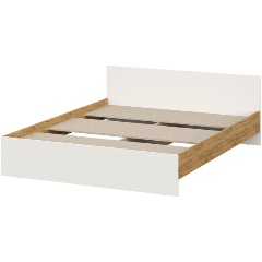 Изображение товара Кровать АРНИКА МЕБЕЛЬ с проложками 160х200 Денвер, Дуб золотой, Белый шагрень