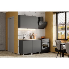 Изображение товара Кухня модульная АРНИКА МЕБЕЛЬ Денвер 1,2 м, графит