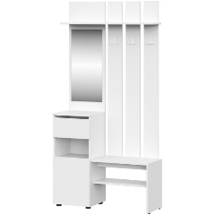 Изображение товара Вешалка АРНИКА МЕБЕЛЬ с зеркалом Токио, белая