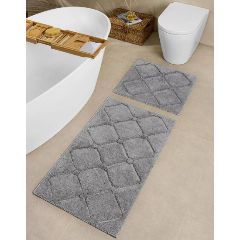 Изображение товара Набор ковриков для ванной ARYA HOME Arya Rhombus 60x100 / 60x50 Серый