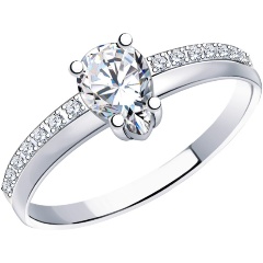 Изображение товара Кольцо из серебра 925 с фианитом размер 17 ATOLL JEWELRY 11111-925