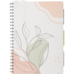 Изображение товара Бизнес-тетрадь ATTACHE 120л,клетка,А4 Flora 1,пласт.обл,серебр.спир,3раздел,линейка