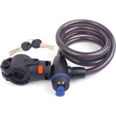 Изображение товара Замок велосипедный AUTHOR ASL-35 12х1200мм автоматический с креплением, с защитным колпачком полупрозрачный