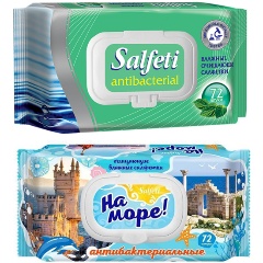 Изображение товара Влажные салфетки АВАНГАРД Salfeti, 72 шт, антибактериальные, клапан