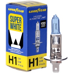 Изображение товара Автолампа Goodyear Н1 12V 55W P14,5s Super White