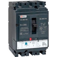 Изображение товара Автоматический выключатель силовой EKF 3п 100/20А 36кА ВА-99C Compact NS PROxima, mccb99C-100-20