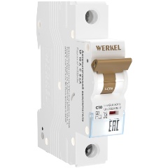 Изображение товара Автоматический выключатель Werkel 1P 10А C 6кА W901P106 4690389192548