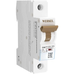 Изображение товара Автоматический выключатель Werkel 1P 40А C 4,5кА W901P404 4690389192692
