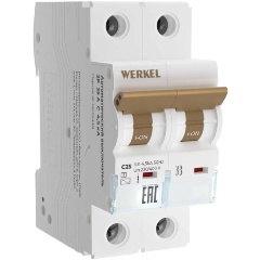 Изображение товара Автоматический выключатель Werkel 2P 25А C 4,5кА W902P254 4690389192708