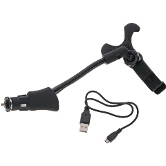 Изображение товара Держатель телефона АВТОСТОП PH-5041 BLACK (коммуникатор, GPS и др.) 360° 90-120мм в гнездо прикуривателя с USB 12V