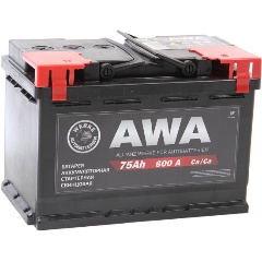 Изображение товара Аккумулятор AWA, 185x170x250, прямая полярность, 75 Ач, 6СТ75(1)