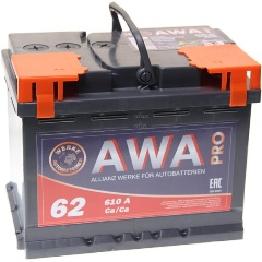 Изображение товара Аккумулятор AWA Pro 62 Ач 12 В обратная полярность для автомобилей
