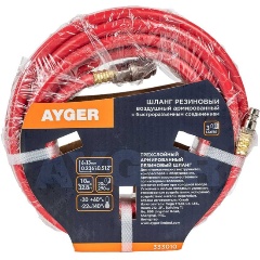 Изображение товара Шланг AYGER 6*13mm 10m резиновый воздушный армированный с быстроразъемным соединением