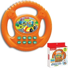 Изображение товара Музыкальная игрушка АЗБУКВАРИК 4630027292575 Музыкальный руль Веселые гонки Оранжевый