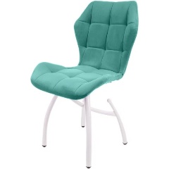 Изображение товара Стул БАБОЧКА шарики изумрудный с белыми ножками для детской и гостиной