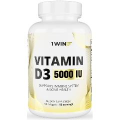 Изображение товара БАД Витамин D3 5000 ME 90 капсул для иммунитета и костей от 1WIN