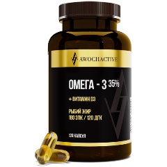 Изображение товара БАД AWOCHACTIVE OMEGA 3 + D3 600ME 1350мг 120 капсул