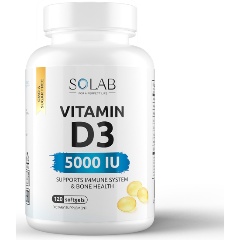 Изображение товара БАД SOLAB Витамин D3 5000 ME 120 капсул