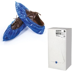 Изображение товара Бахилы КОМПЛЕКТ 600 шт. (300 пар) ЛАЙМА, СВЕРХПРОЧНЫЕ, двойная резинка, 39х14 см, 100 мкм, 10 г