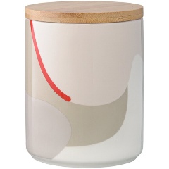 Изображение товара Банка для хранения Tkano бежевого цвета с авторским принтом из коллекции Freak Fruit, 1,25л